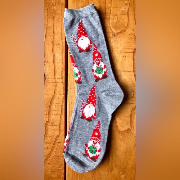 Christmas Gnomes Deer Gingerbread Men Gray Red Green Brown Socks Set Bundle NWOT - Picture 3 of 4